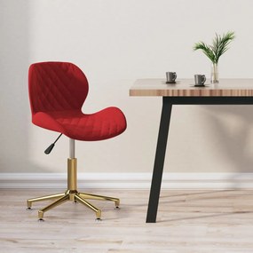 335046 vidaXL Swivel Dining Chair Wine Red Velvet