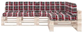 Almofadões para sofás de paletes 7 pcs padrão vermelho xadrez