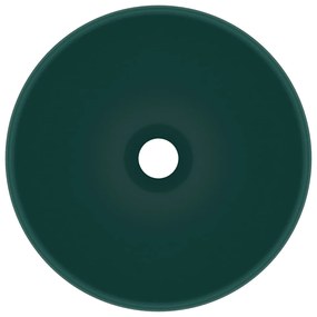 Lavatório WC luxuoso redondo 32,5x14cm cerâmica verde mate