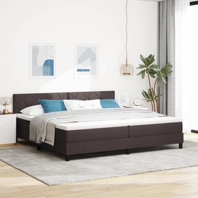 vidaXL Cama Box com Colchão Marrom Escuro 200x200 cm Tecido