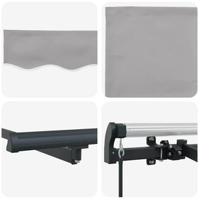 Toldo Retrátil Manual Cinza claro e Antracite