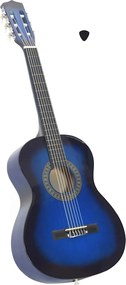 vidaXL Guitarra clássica iniciantes/crianças 3/4 36" azul