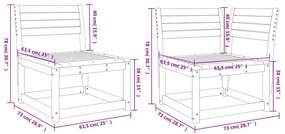 5 pcs conjunto de sofás de jardim madeira pinho maciça branco