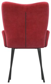 Cadeiras de jantar 2 pcs veludo vermelho tinto