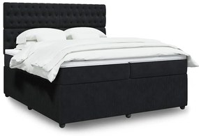 vidaXL Cama com molas/colchão 200x200 cm veludo preto