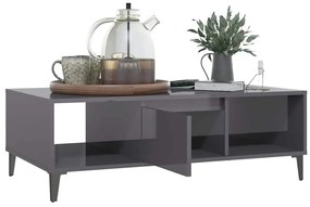 Mesa de centro derivados de madeira cinza brilhante