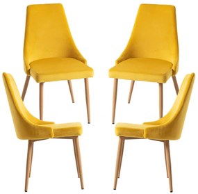 Pack 4 Cadeiras Stoik Wood - Amarelo