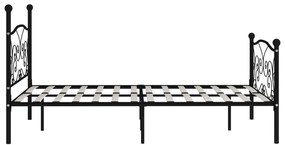 Estrutura de cama com estrado de ripas 120x200 cm metal preto