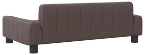 Sofá infantil 90x53x30 cm couro artificial castanho