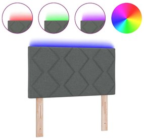 Cabeceira LED vidaXL Design de Blocos de Diamante Cinza Escuro 80 cm T