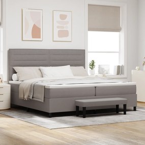 vidaXL Cama Box Spring com Colchão e Banco Cinza 200x200 cm Tecido