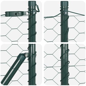 Cerca Hexagonal vidaXL Verde 0,4x100 m Aço