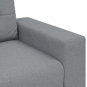 Conjunto de Sofá de 3 Peças com Almofadas Cinza Claro de Tecido