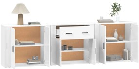 Aparadores 3 pcs madeira processada branco