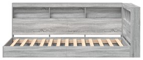 Cama com Estante Cinza Sonoma 90x190 cm Madeira Engenheirada