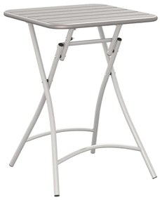 Mesa de Jardim Dobrável Bege 55 x 55 x 73 cm em Aço