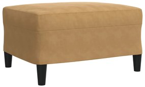 4 pcs conjunto de sofás com almofadões veludo castanho