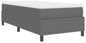 Cama Box Spring com Colchão Cinza Individual Tecido de Veludo