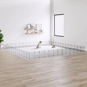 vidaXL Gaiola p/ animais de 52 painéis c/porta 35x35 cm aço preto