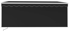 Toldo retrátil manual com estore/LED 3,5x2,5 m antracite