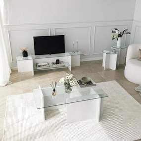 Mesas de Aninhamento Lily – Branco – Diâmetro: 40 cm, Altura: 45 cm/50