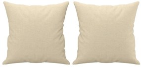 2 pcs conjunto de sofás com almofadas tecido cor creme