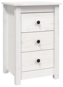 Mesa de cabeceira 40x35x61,5 cm madeira de pinho maciça branco