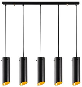 Candeeiro de Teto Sivani – Preto e Amarelo – 85 x 8 cm