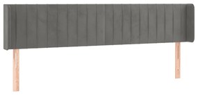 Cabeceira cama c/ luzes LED veludo 163x16x78/88 cm cinza-claro
