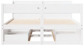 Cama sem colchão 120x190 cm madeira de pinho maciça branco