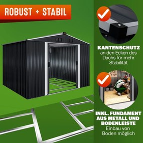 Abrigo Jardim de ferramentas em metal 260x205x180cm antracite metalizado