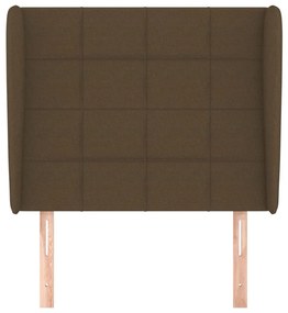 Cabeceira cama c/ abas tecido 93x23x118/128 cm castanho-escuro