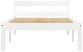 Estrutura de cama 100x200 cm madeira pinho maciço branco
