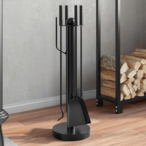vidaXL Conjunto de ferramentas para lareira 5 pcs 18x56 cm aço