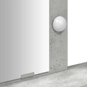mesa de maquilhagem vidaXL com luzes LED cinza de betão 79x41x140 cm