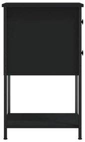 Mesas de cabeceira 2 pcs 32x42x70 cm derivados de madeira preto