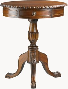 Mesa de bistrô redonda em madeira de mogno com gavetas Henry, Ø 60 cm