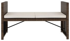 5 pcs conjunto lounge jardim c/ almofadões vime PE castanho