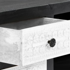 Móvel TV esculpido à mão 120x30x40 cm mangueira cinzento/branco