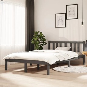 814881 vidaXL Estrutura de cama 120x200 cm madeira maciça cinzento