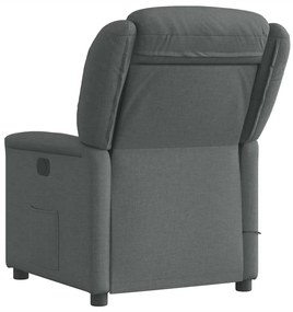 Poltrona de massagens reclinável tecido cinzento-escuro
