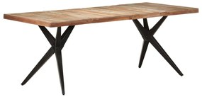 Mesa de jantar 200x90x76 cm madeira recuperada maciça