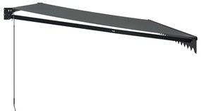 Toldo retrátil 5x3 m tecido e alumínio antracite
