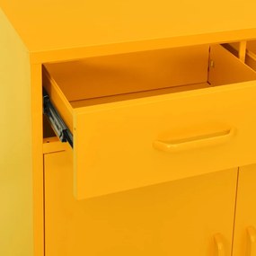Armário de arrumação aço 80x35x101,5 cm amarelo mostarda