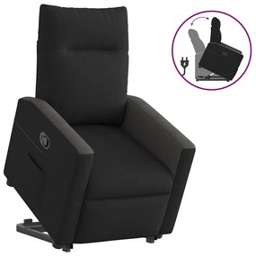 vidaXL Poltrona reclinável elevatória tecido preto