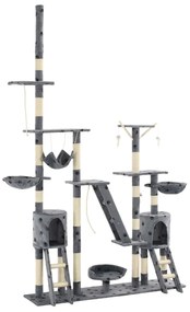 Árvore para gatos c/ postes arranhadores sisal 230-250 cm cinza