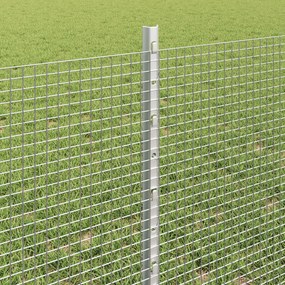 Cerca de Arame Soldado com 44 Postes U Prateado 0.6x100 m Aço
