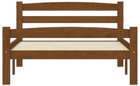 Estrutura de cama 100x200 cm pinho maciço castanho mel