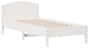 Cama com estante sem colchão 100x200 cm pinho maciço branco