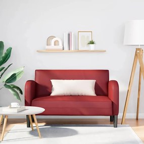 vidaXL Sofá-luvas 110 cm couro artificial vermelho tinto